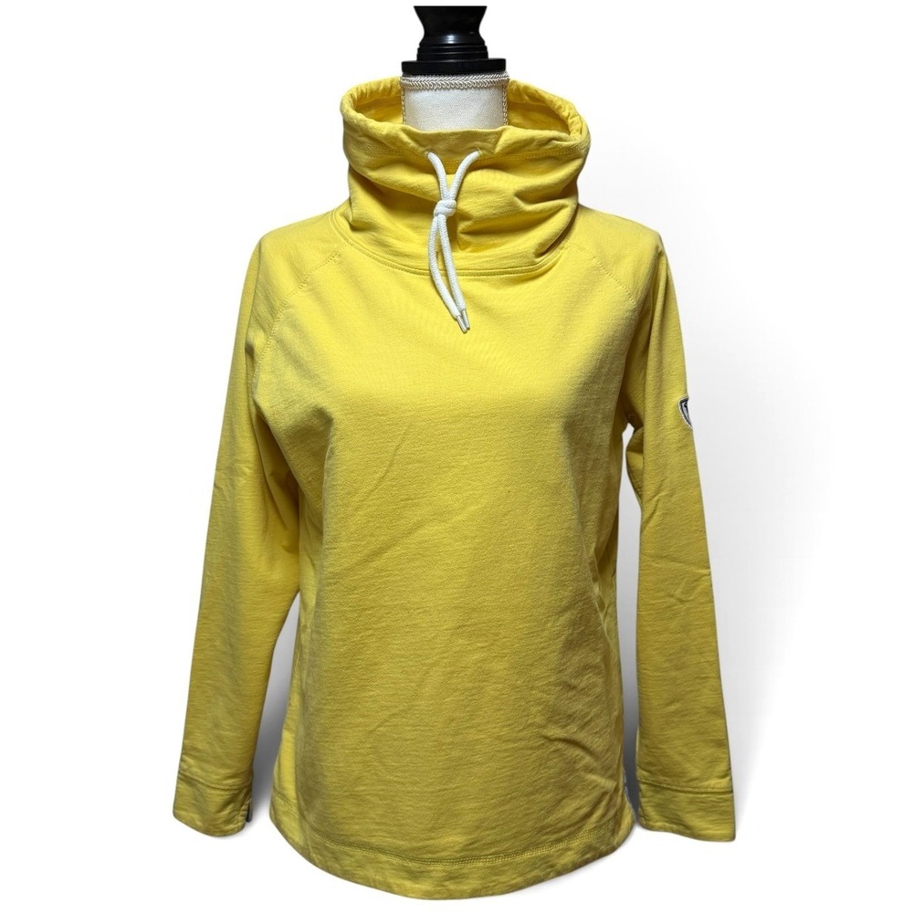 The Black Dog Oversized XS Yellow Funnel Neck Cotton Sweatshirt Long Sleeve Logo